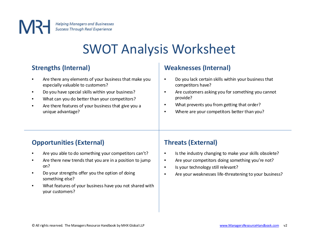 14 SWOT Analysis Worksheet Examples 14 SWOT Analysis Worksheet Examples