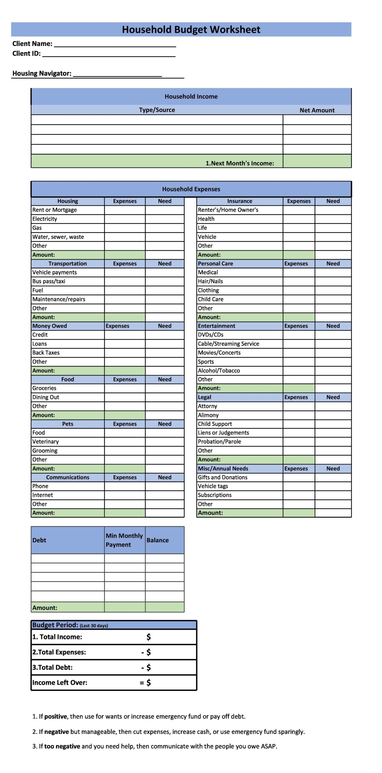 28 Best Household Budget Templates Family Budget Worksheets 