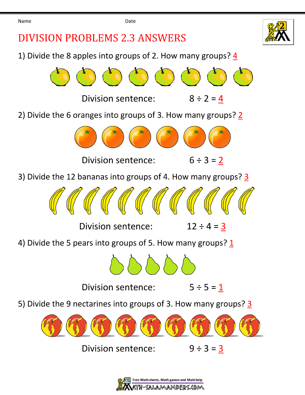 2nd Grade Division Worksheets 2nd Grade Division Worksheets