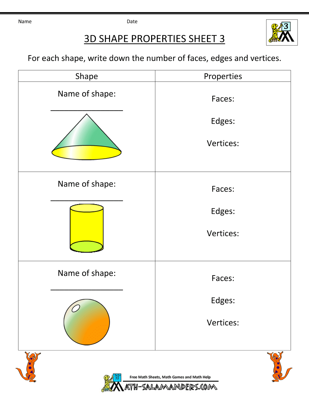 Simple Geometry Worksheet With Example