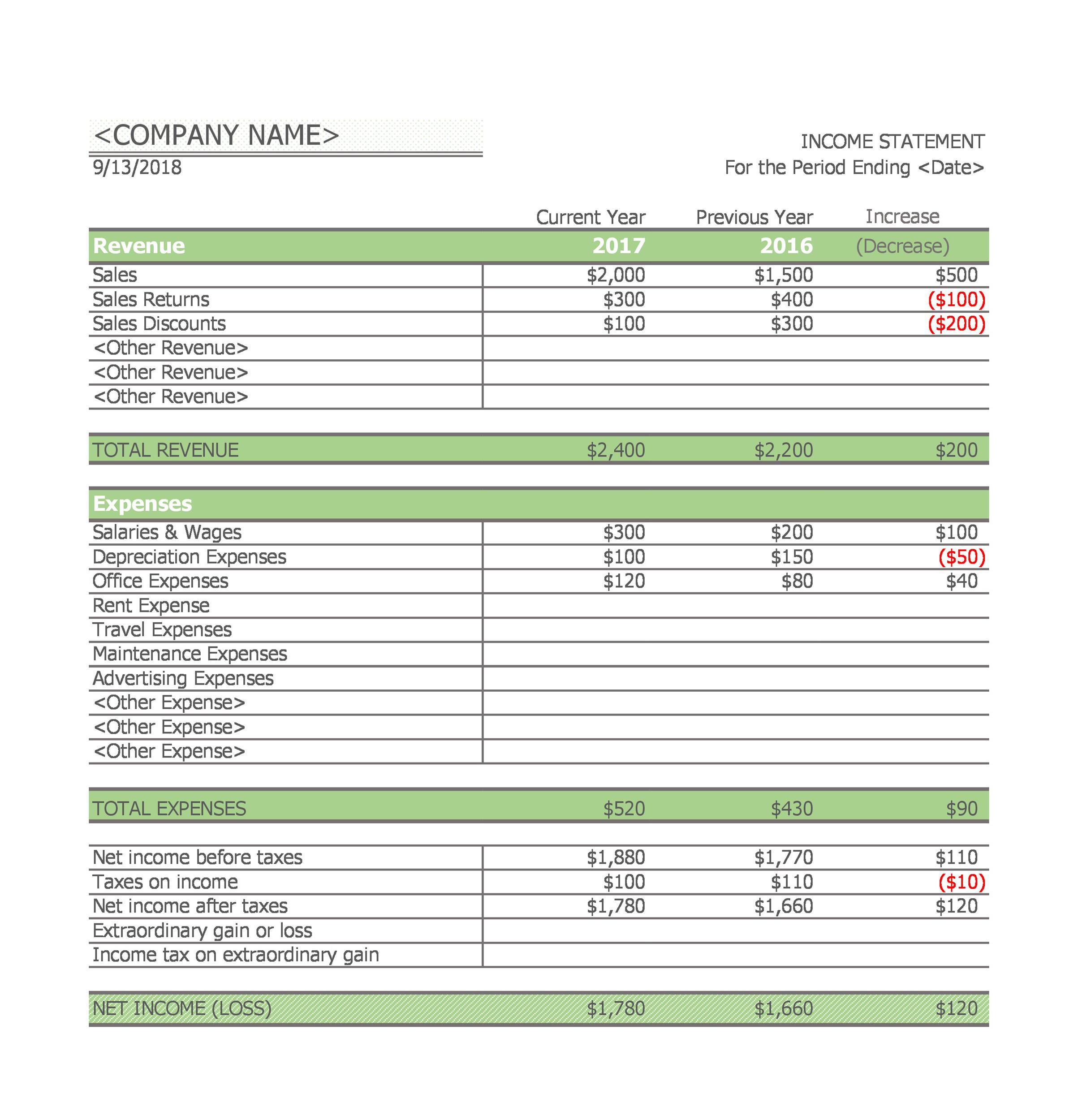 41 FREE Income Statement Templates Examples TemplateLab