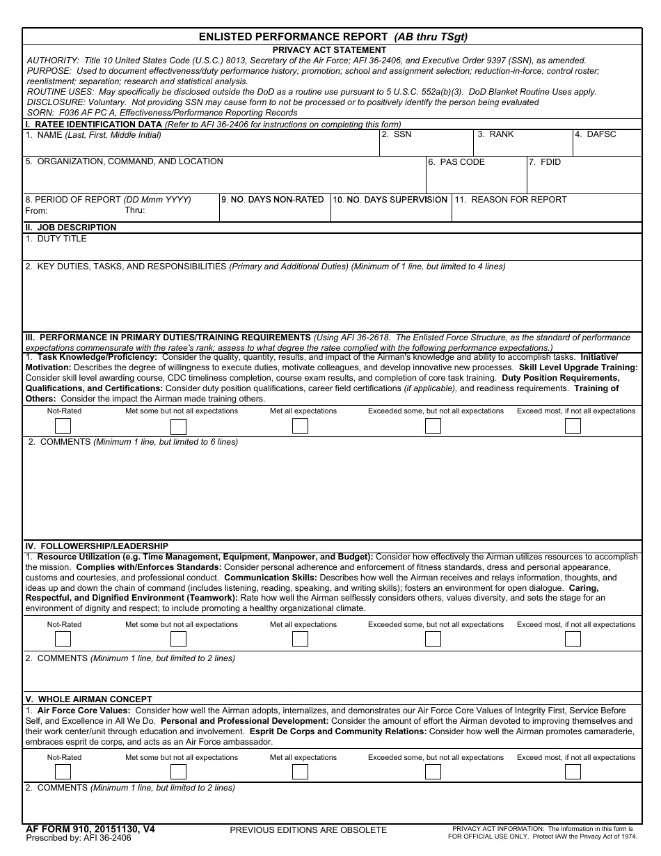 Af Form 931 Performance Feedback Worksheet Example Af Form 931 Performance Feedback Worksheet Example