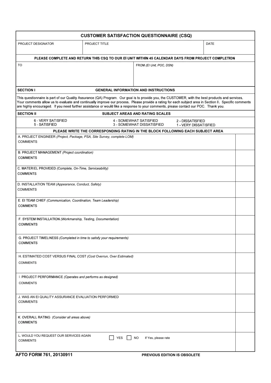 AFTO Form 761 Fill Out Sign Online And Download Fillable PDF Templateroller