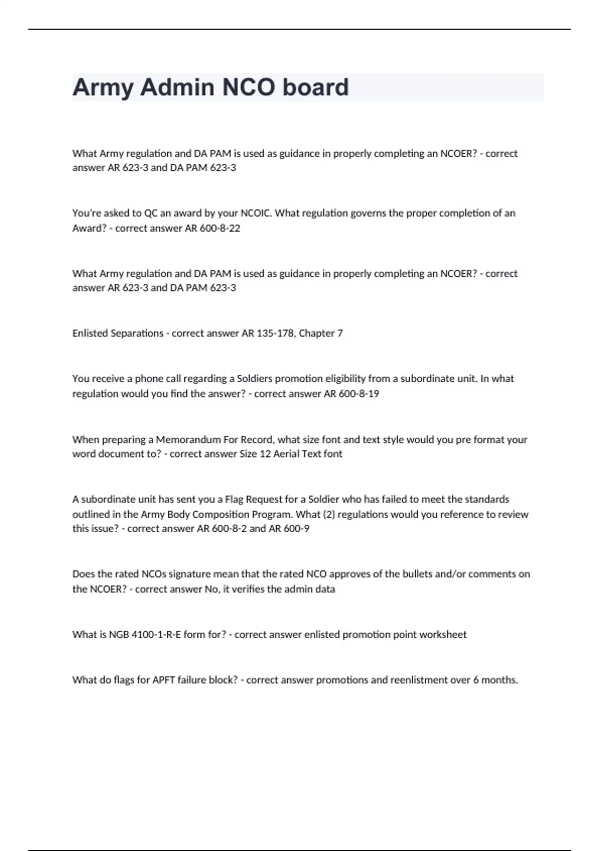 Army Promotion Point Worksheet Example