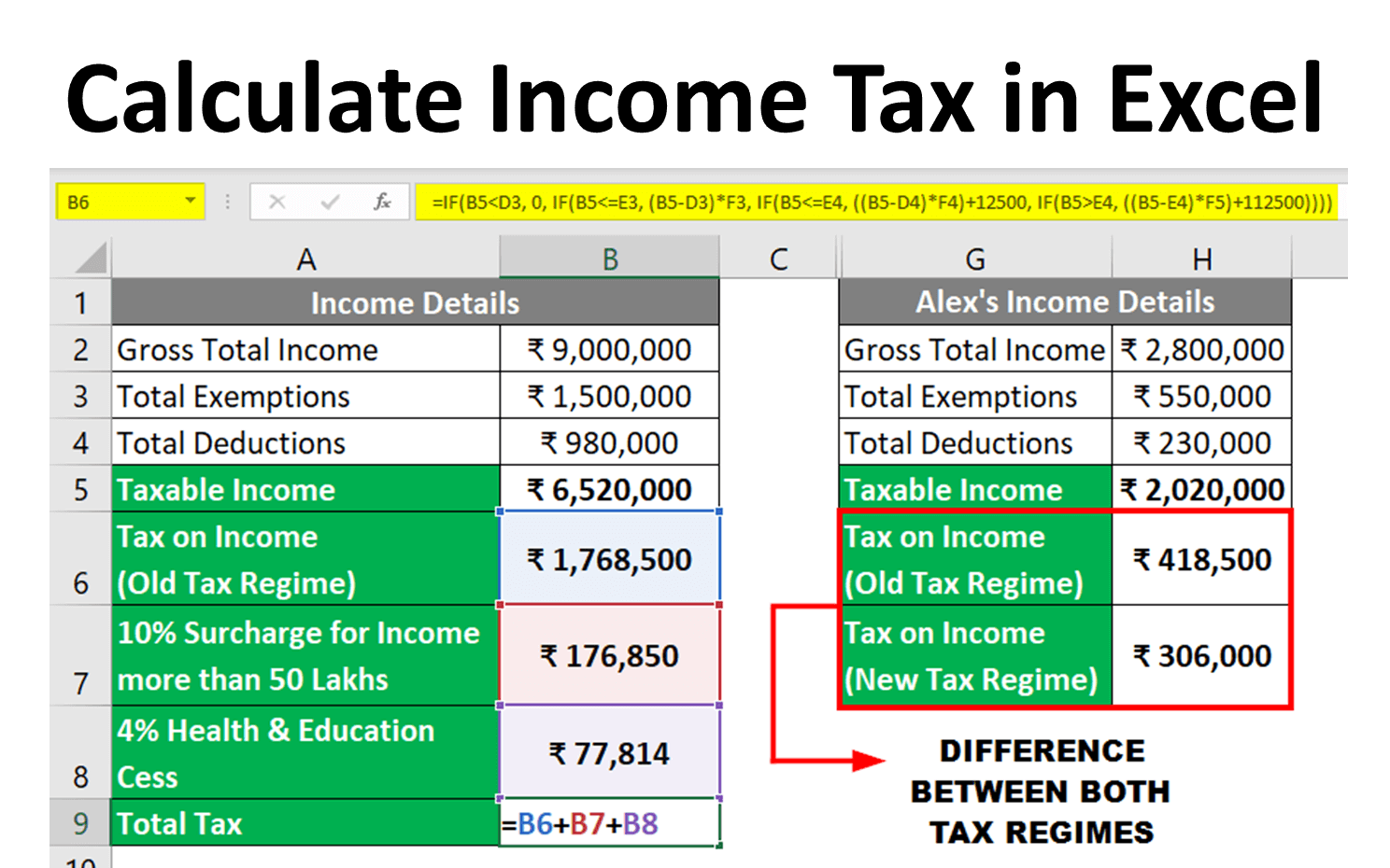 Calculate Income Tax In Excel AY 2024 25 Template Examples Calculate Income Tax In Excel AY 2024 25 Template Examples