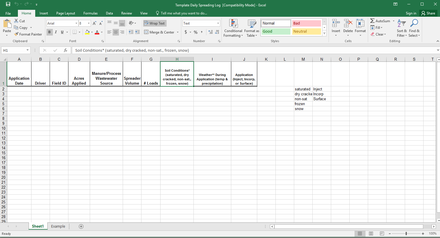 Example Of Worksheet In Excel