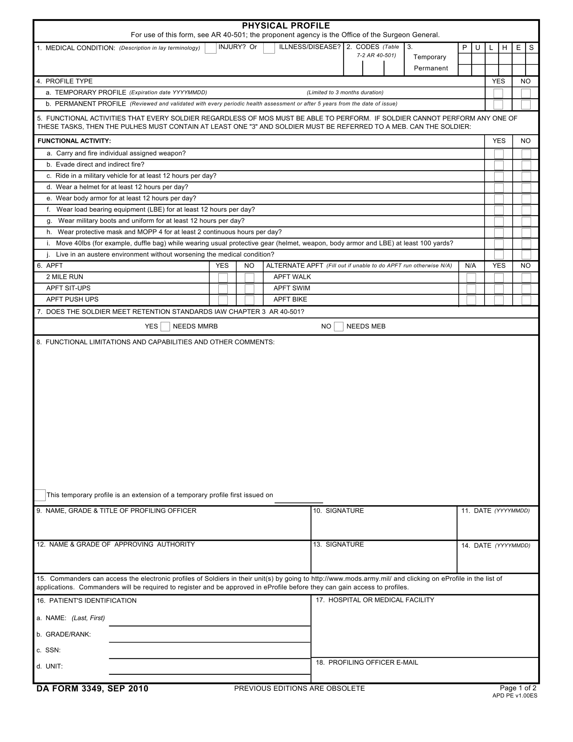 Army Body Fat Worksheet Example