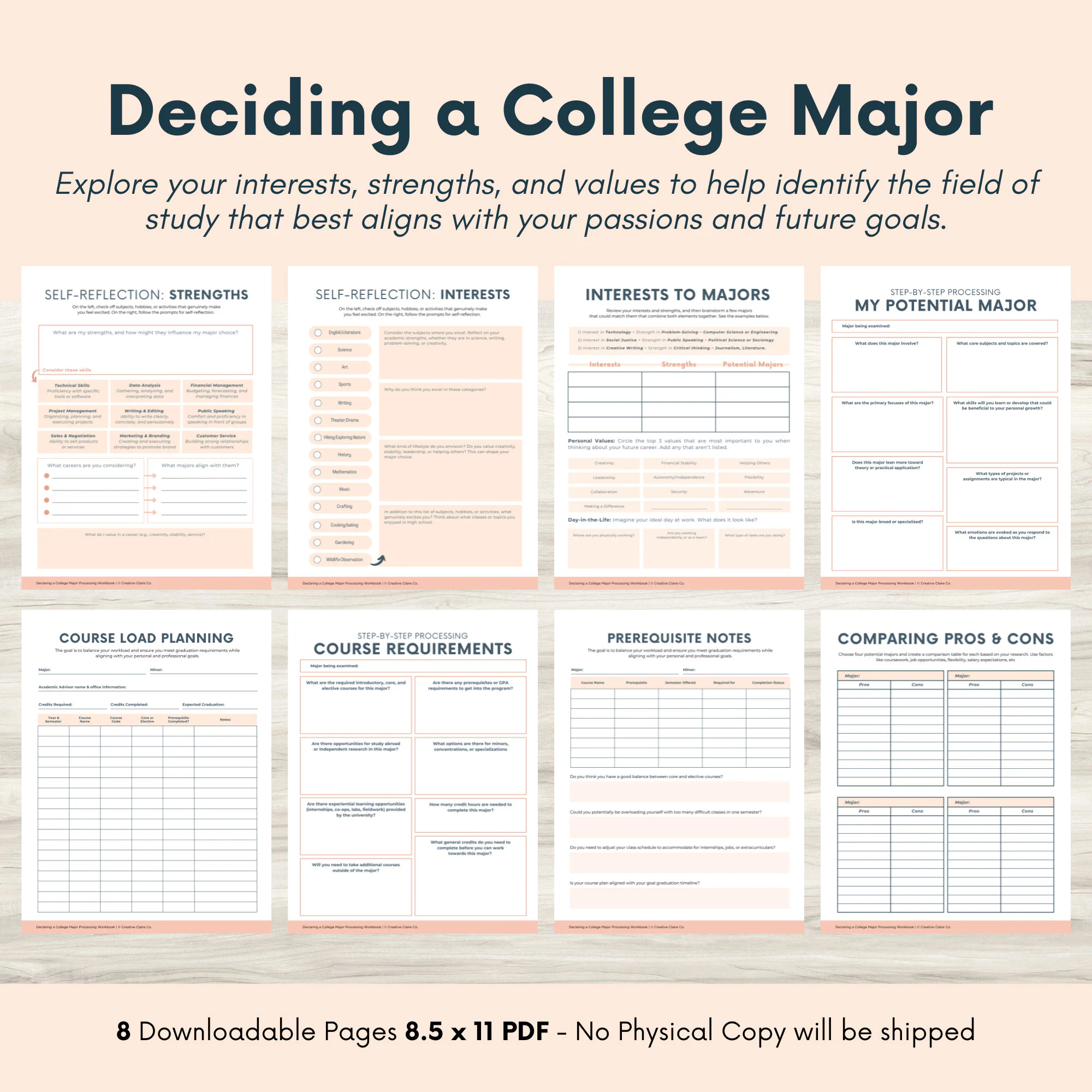 Deciding A College Major Processing Journal Career Path Counselor Office Advisors Decision Guide Class Load Goal Setting Etsy