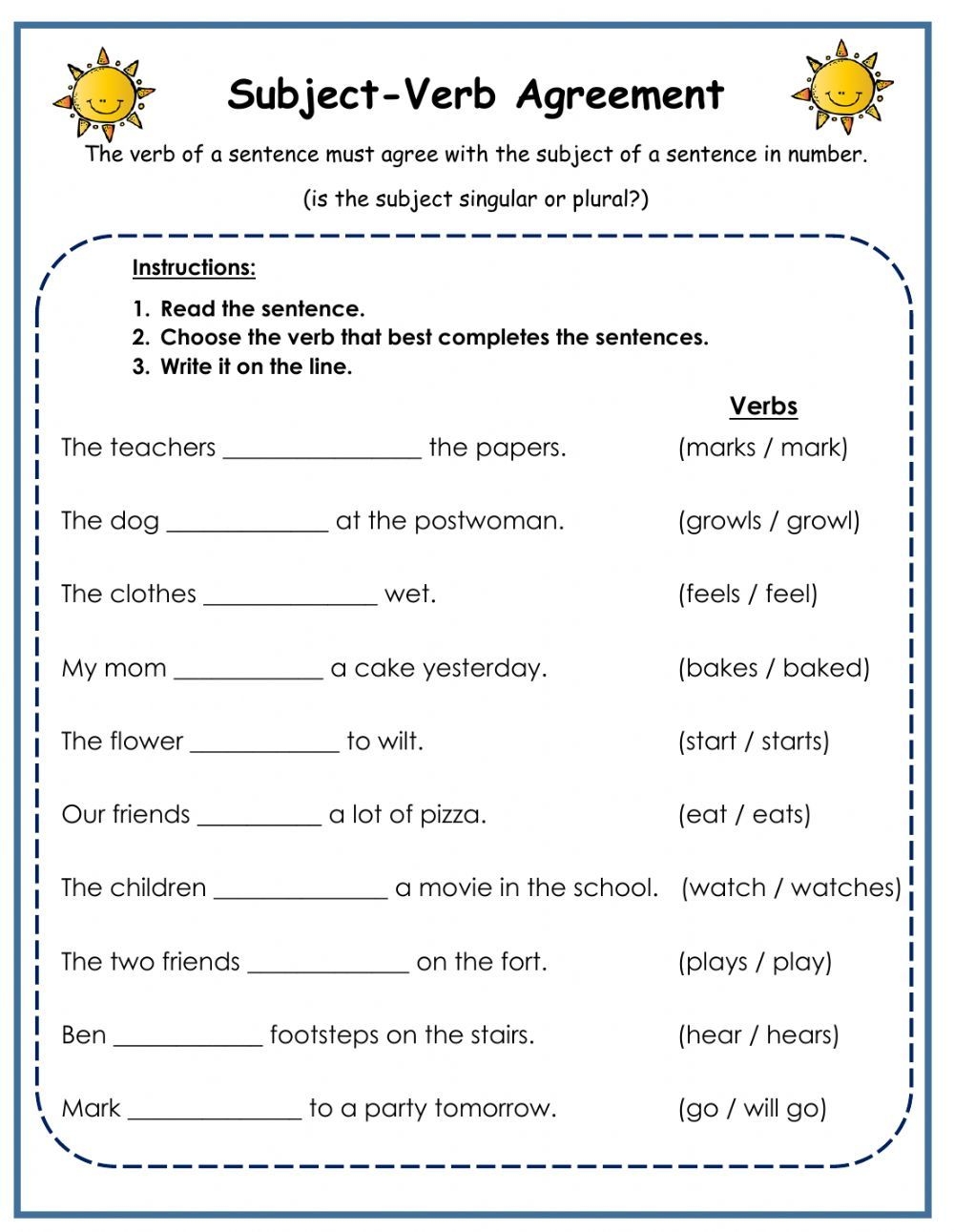 Discover 27 Subject Verb Agreement Ideas Subject And Verb Subject Verb Agreement Verb And More