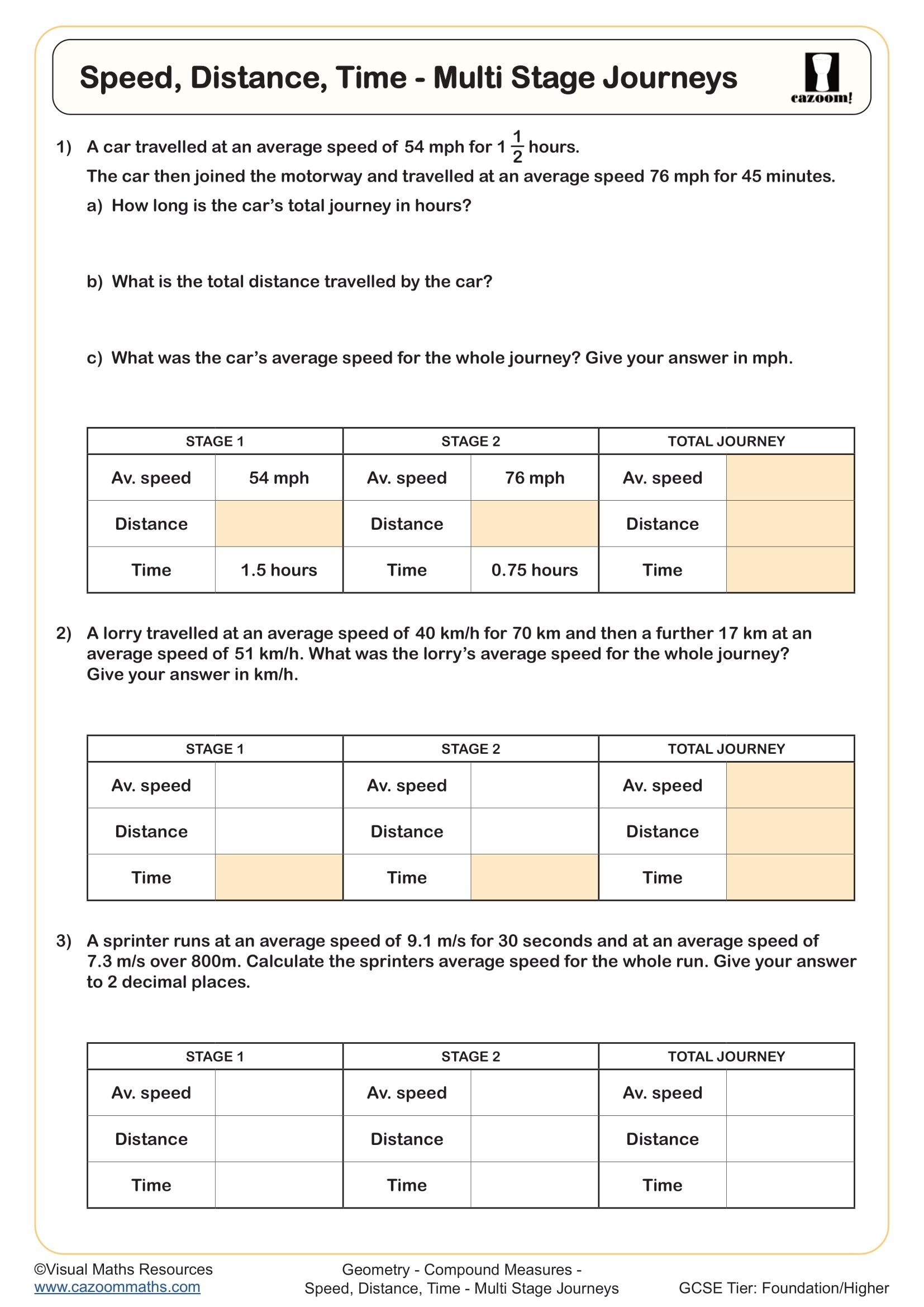 Distance Speed Time Triangle Free Maths Teaching Resource