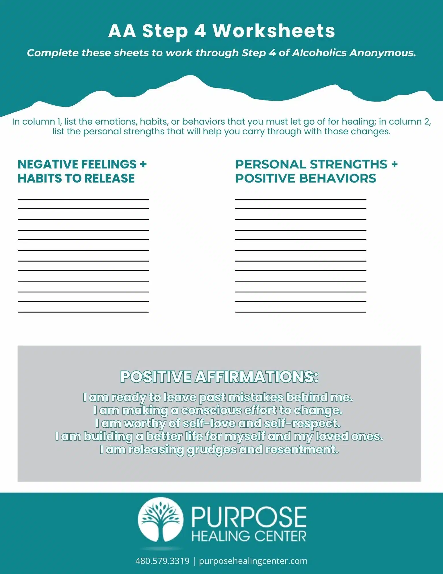Step Four Aa Worksheet Examples