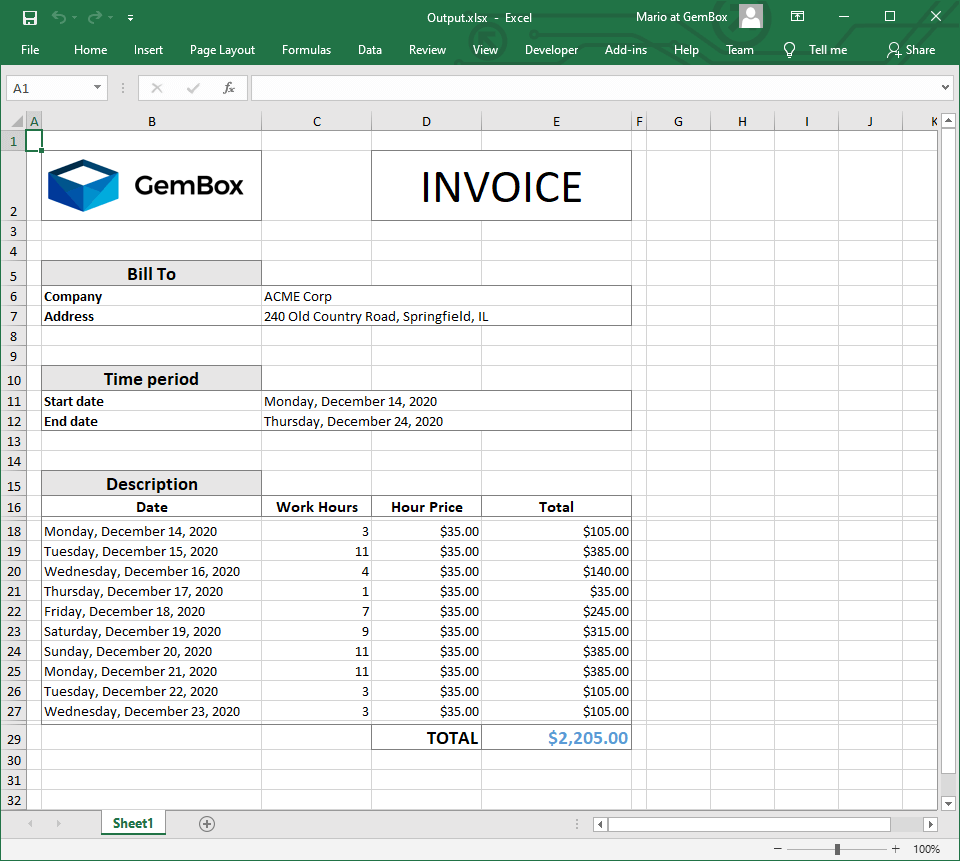 Microsoft Office Interop Excel Worksheet Example