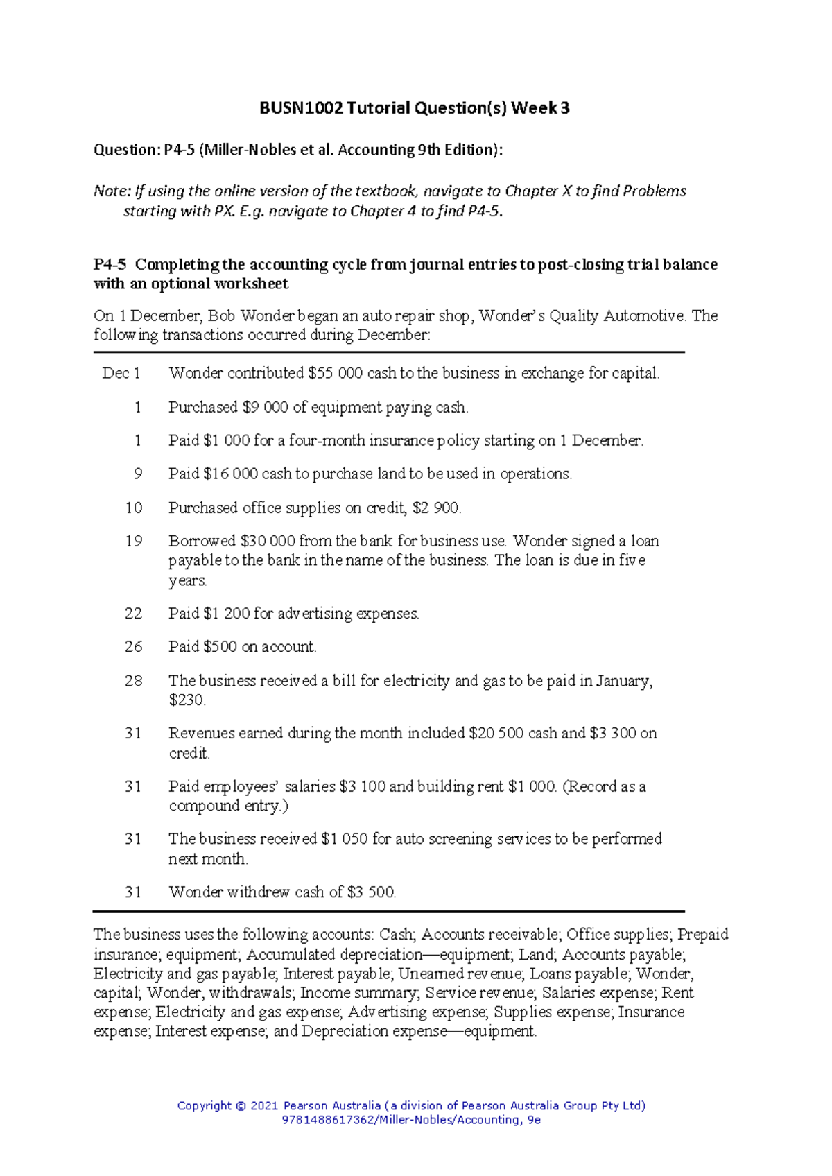 10-Column Worksheet Example Problems Pdf