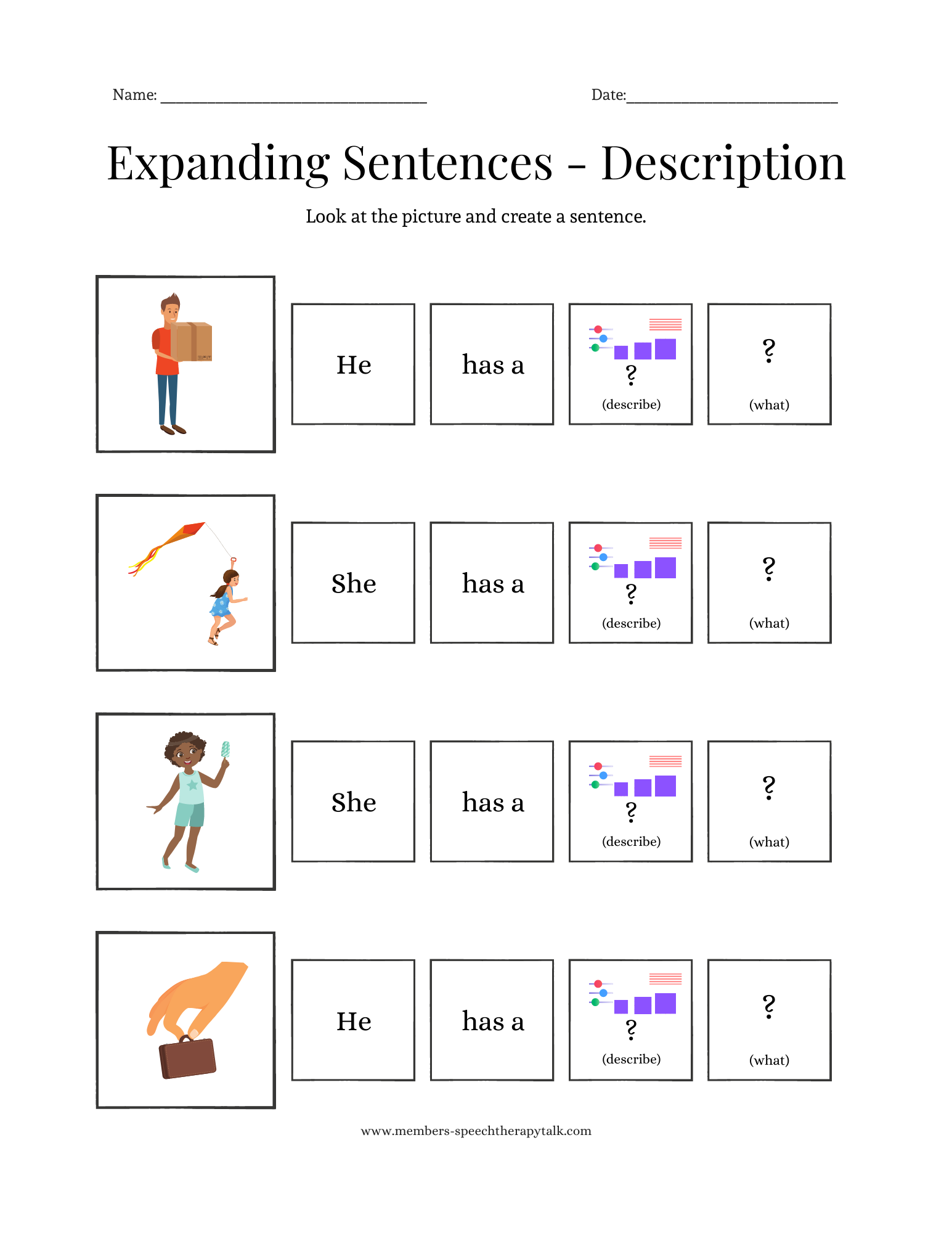 Expanding Phrases Missing Adjective Object Speech Therapy Talk Membership