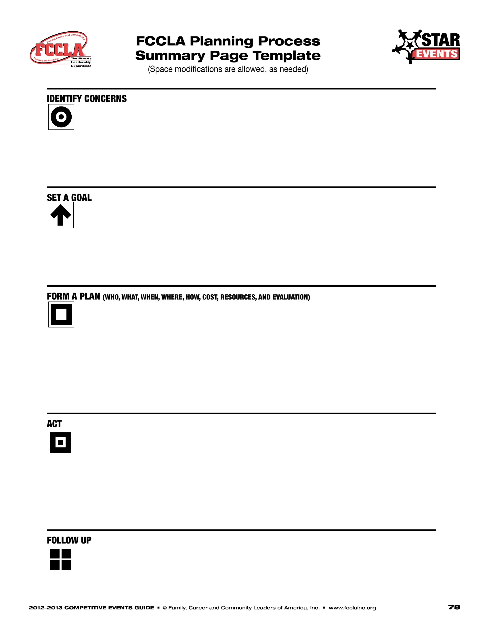 Fccla Planning Process Form Fill Out Printable PDF Forms Online