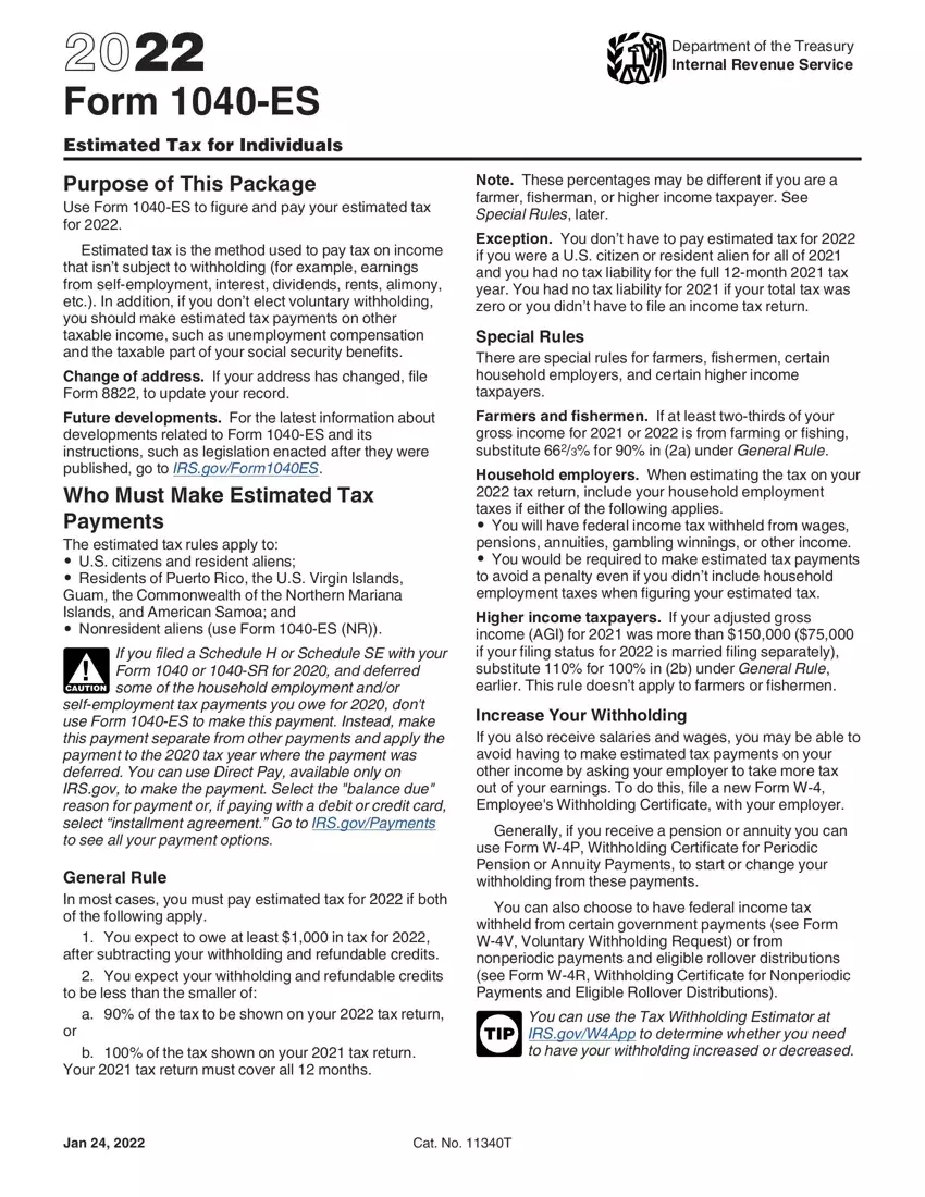 Form 1040 ES Payment Voucher Fill Out Printable PDF Forms Online