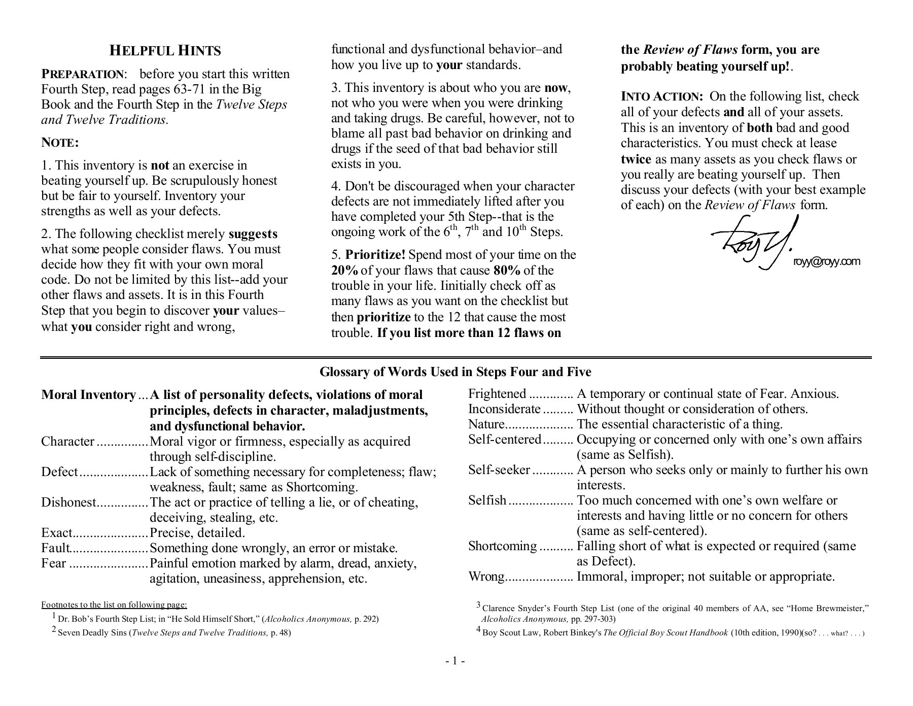 FOURTH STEP INVENTORY Pages 1 18 Flip PDF Download FlipHTML5