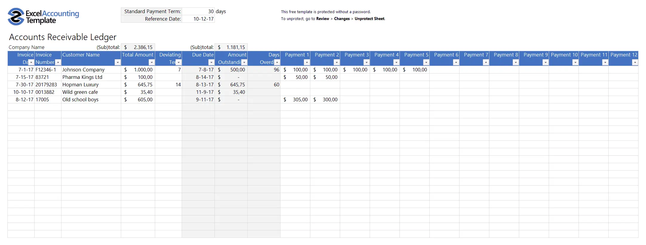 Free Accounting Templates In Excel Download For Your Business