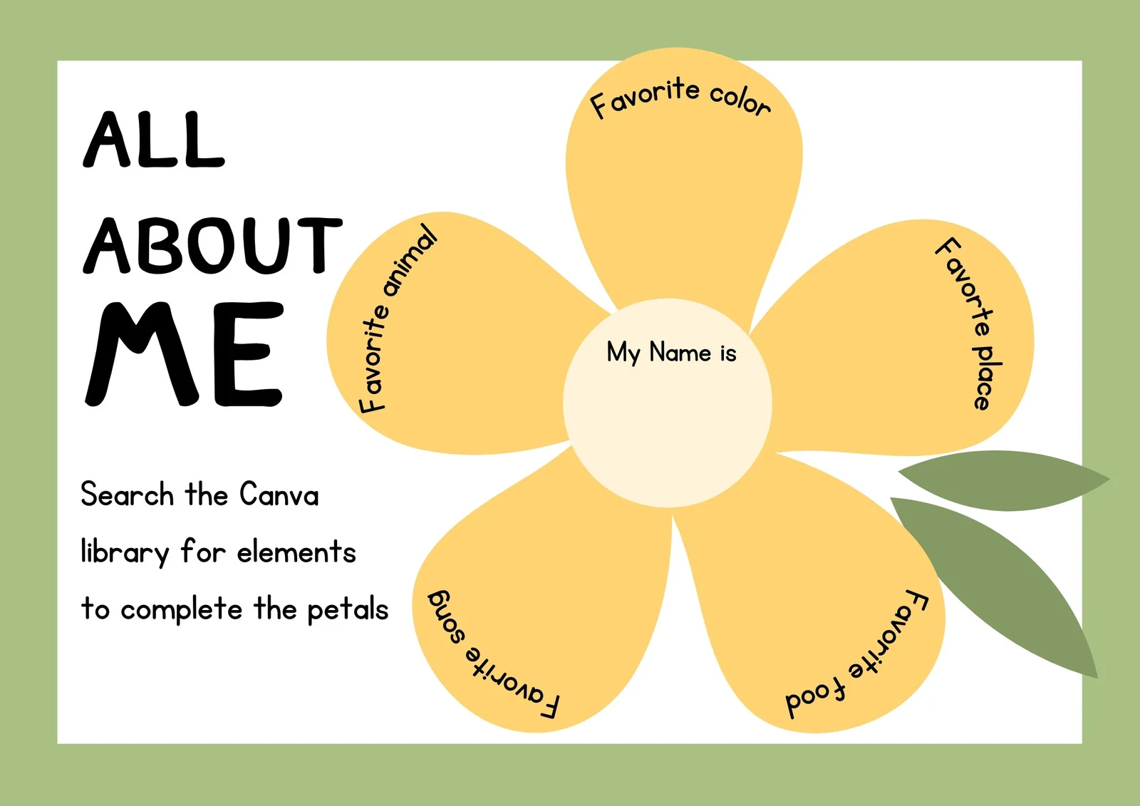 All About Me Worksheet Examples