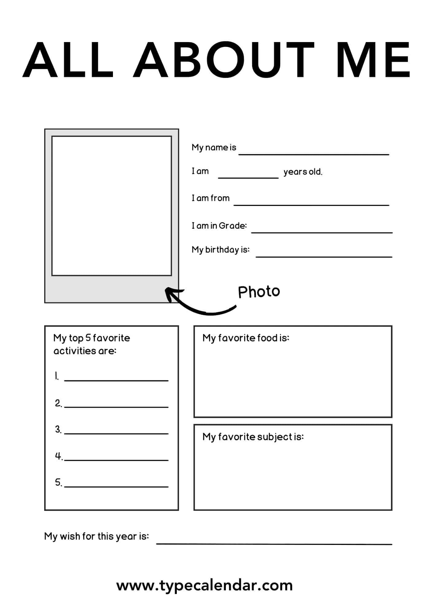 All About My Selfie Worksheet Examples Done