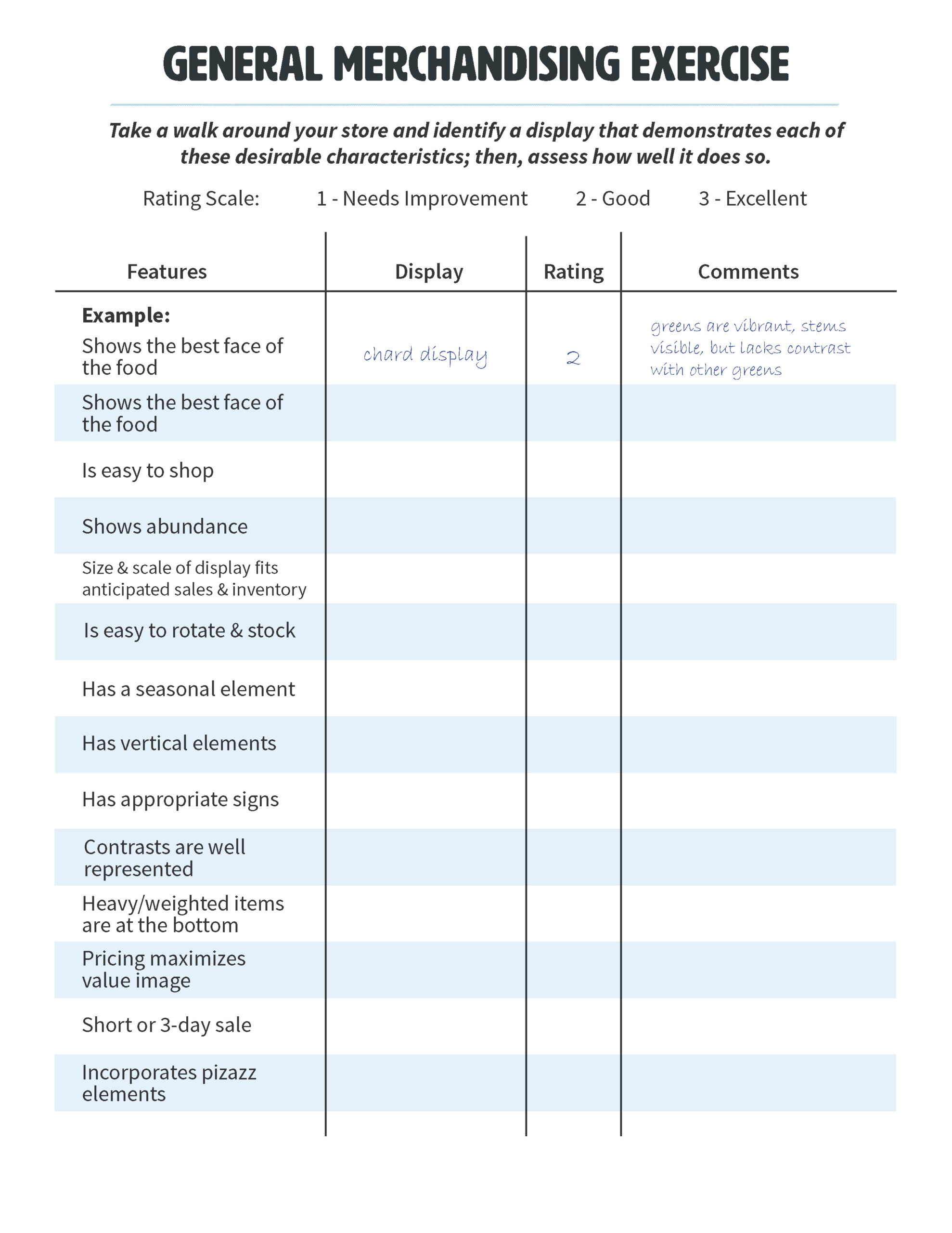 Example Of Worksheet In Merchandising