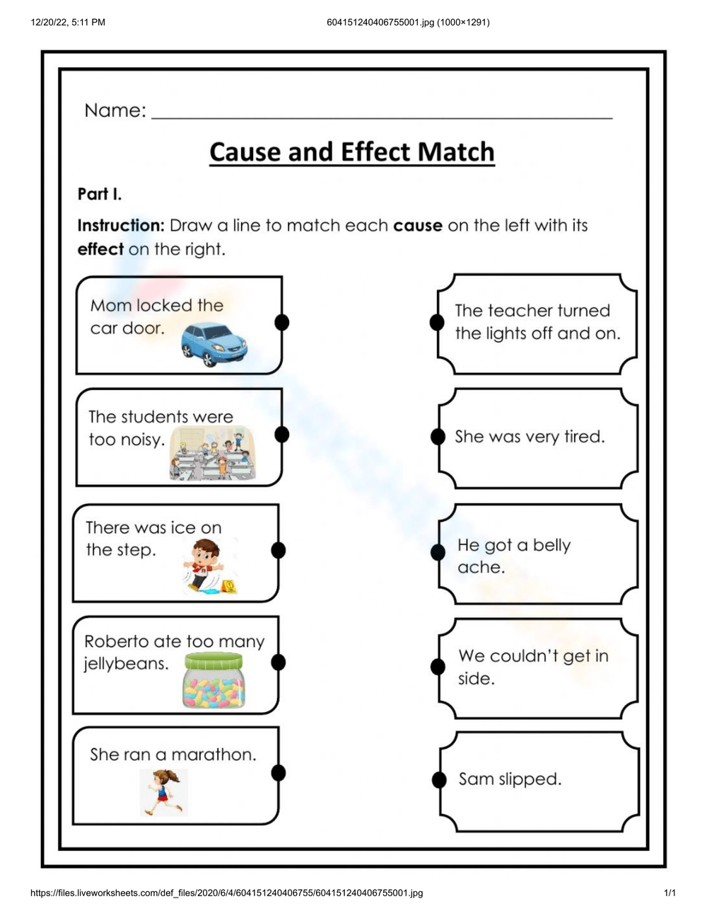 Grade 2 Cause And Effect Worksheets Printable
