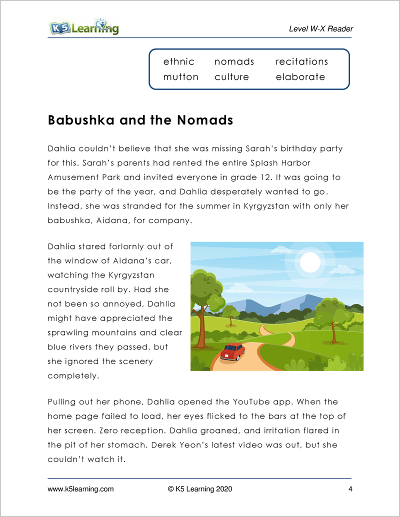 Grade 6 Reading Workbook Levels W And X K5 Bookstore