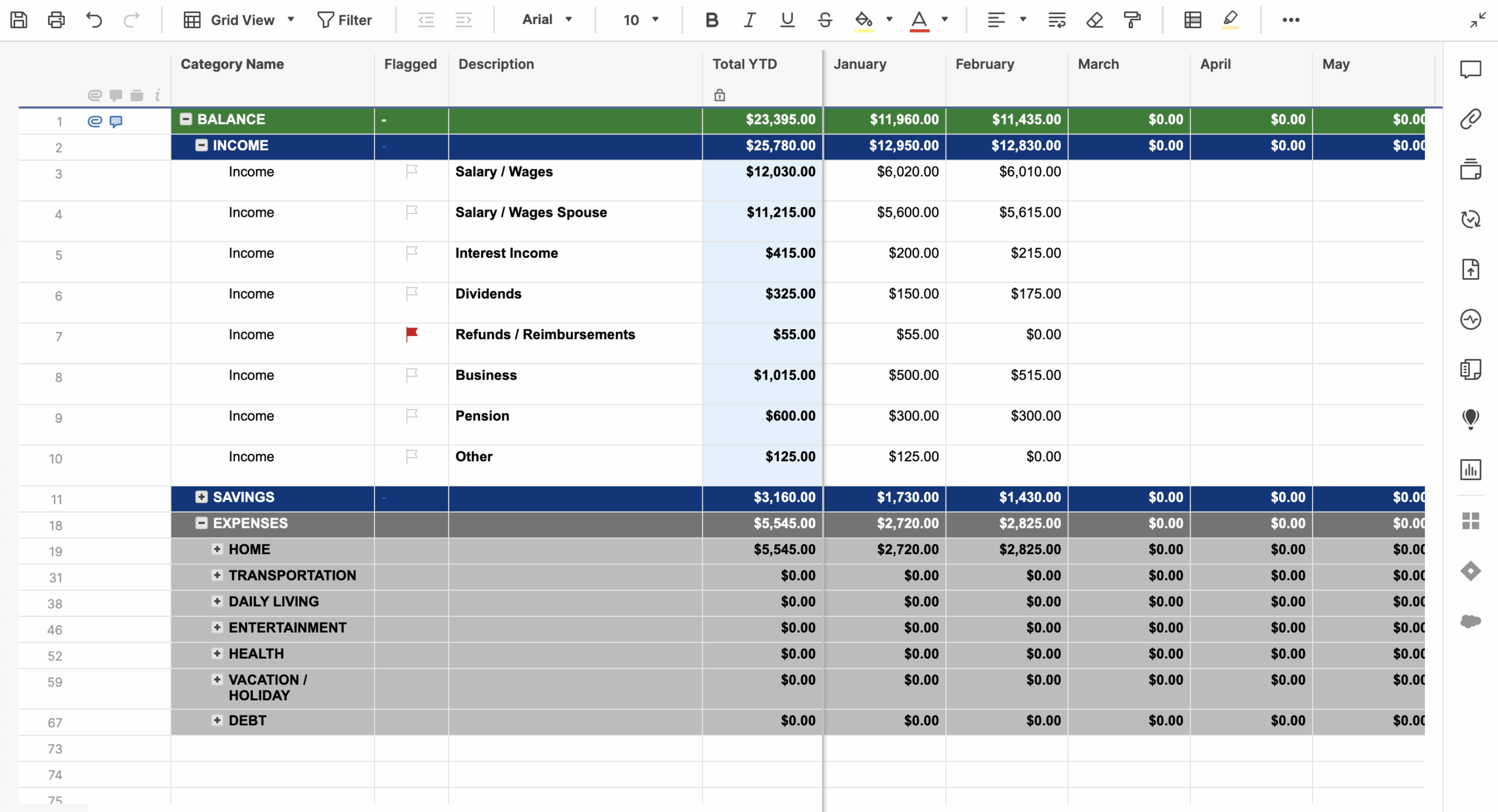 Examples Of Family Budget Worksheet