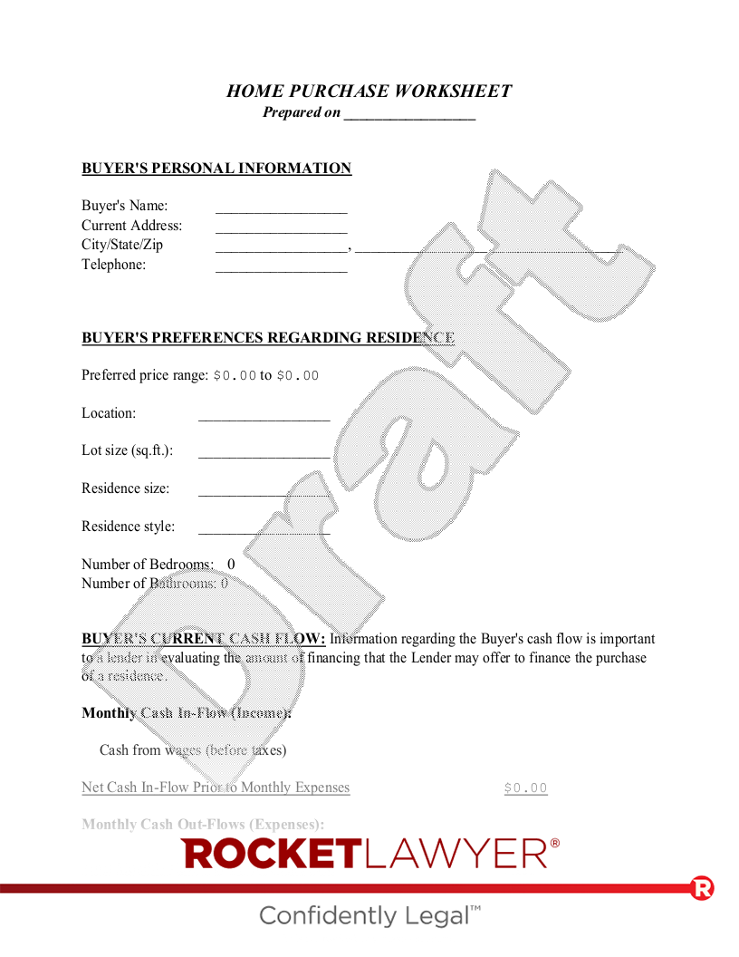 Example Attorney Real Estate Worksheets