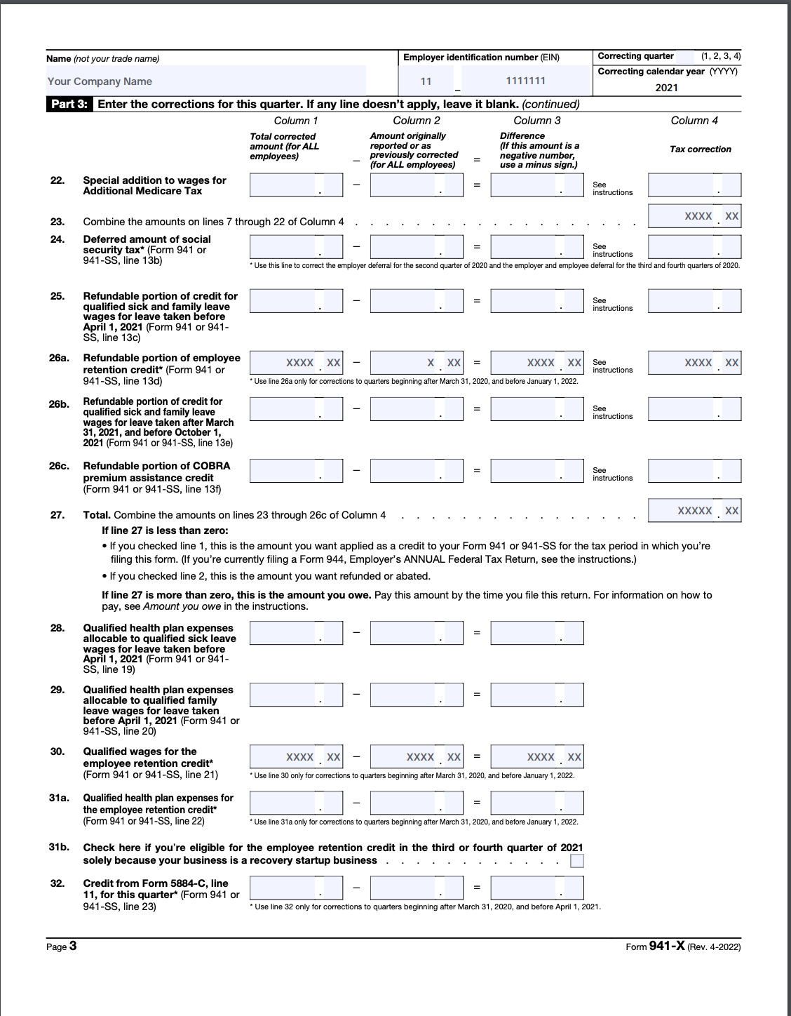 Example Of 941 Worksheet 1