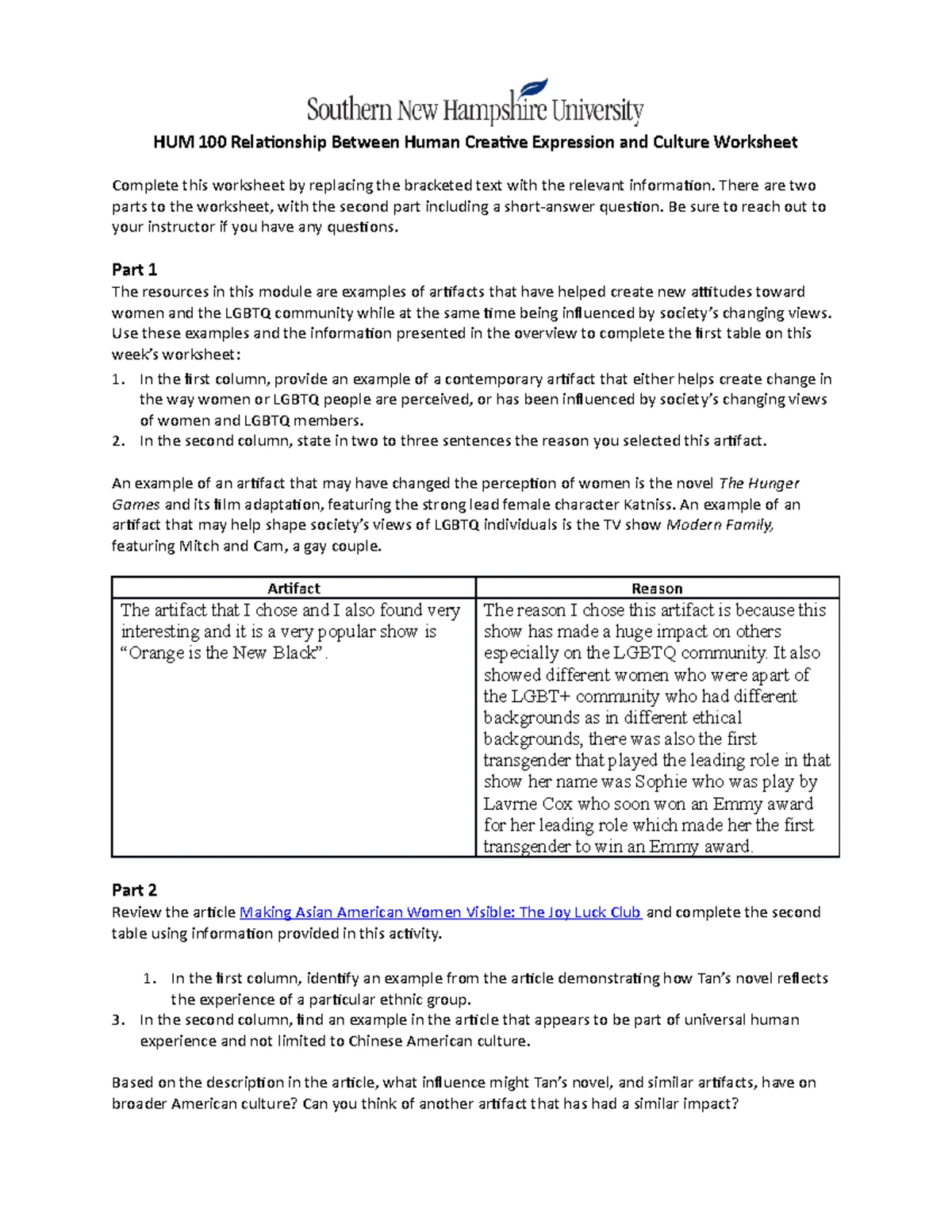 Ethnic Group Example Hum 100 Worksheet Ethnic Group Example Hum 100 Worksheet