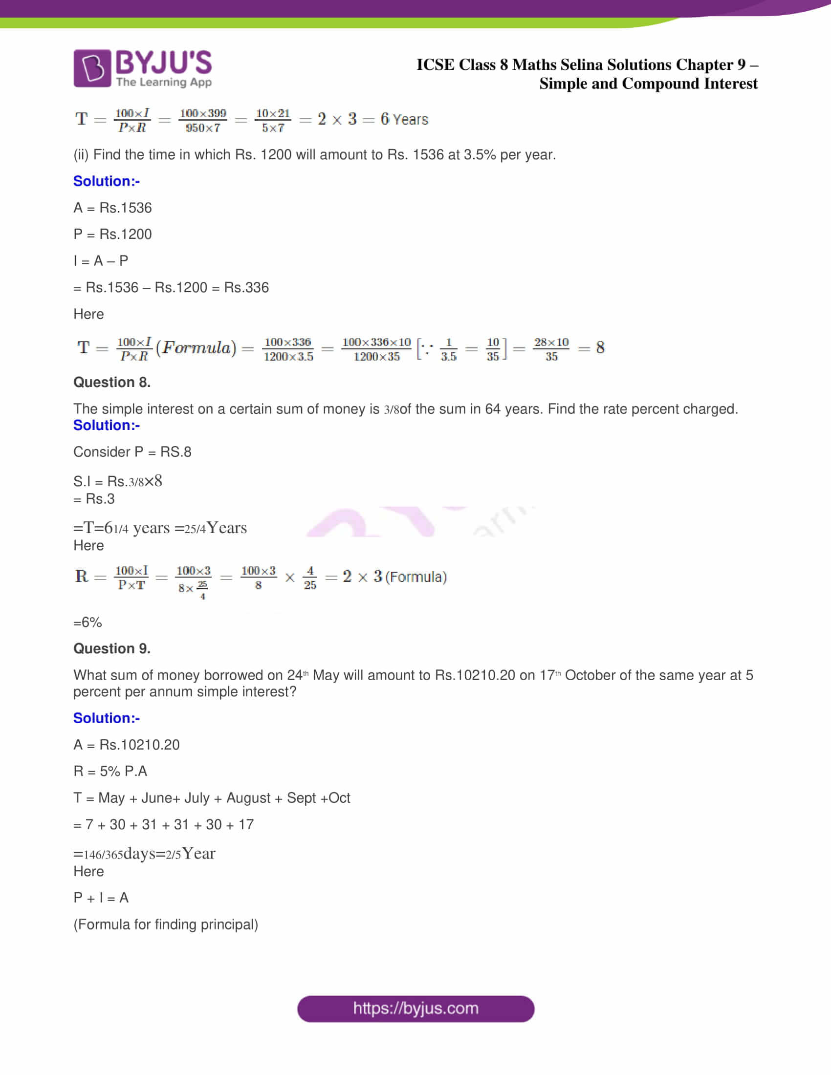 Simple Interest Practice Worksheet Mixed Examples
