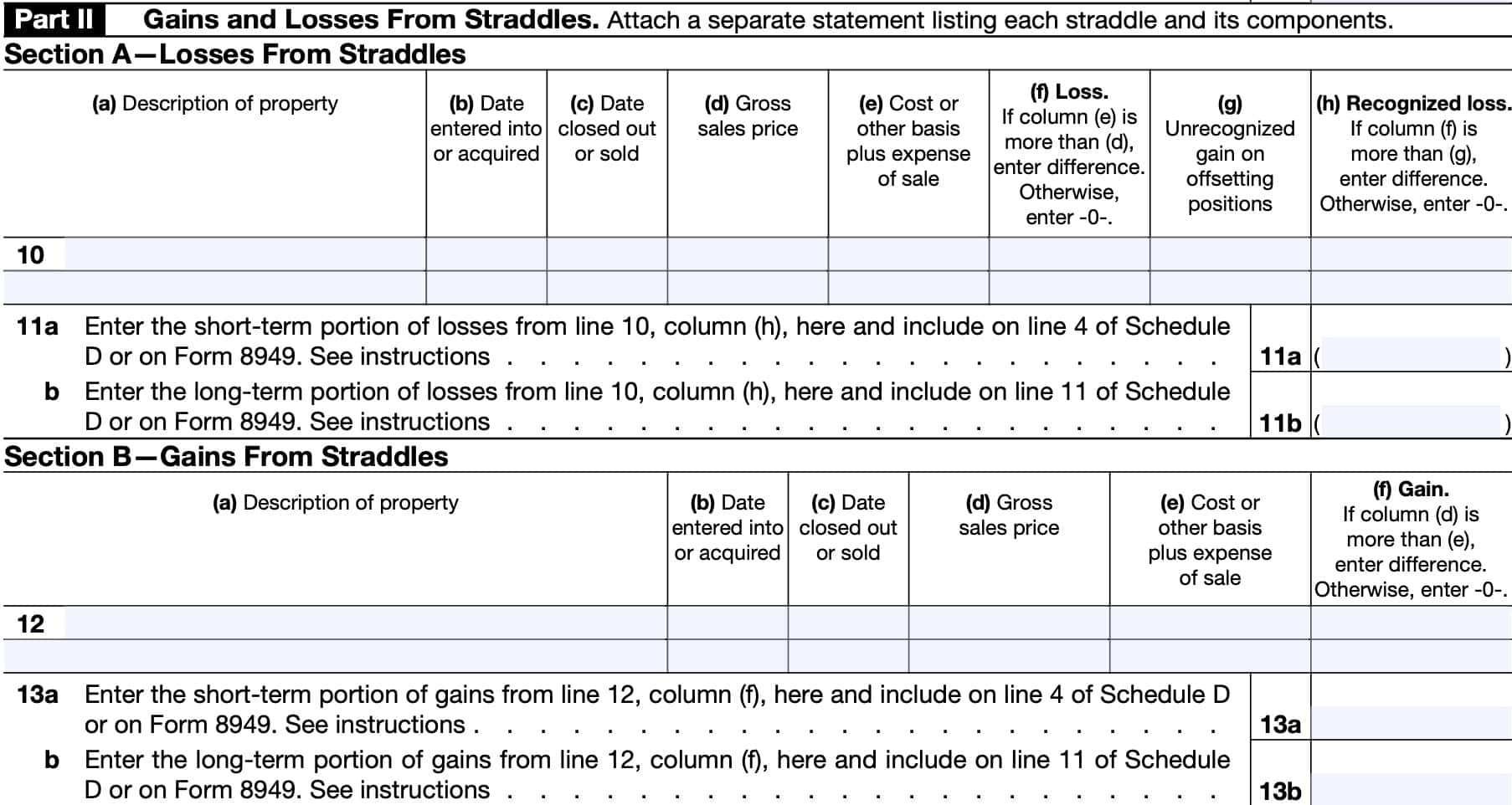 IRS Form 6781 Instructions Section 1256 Contracts Straddles