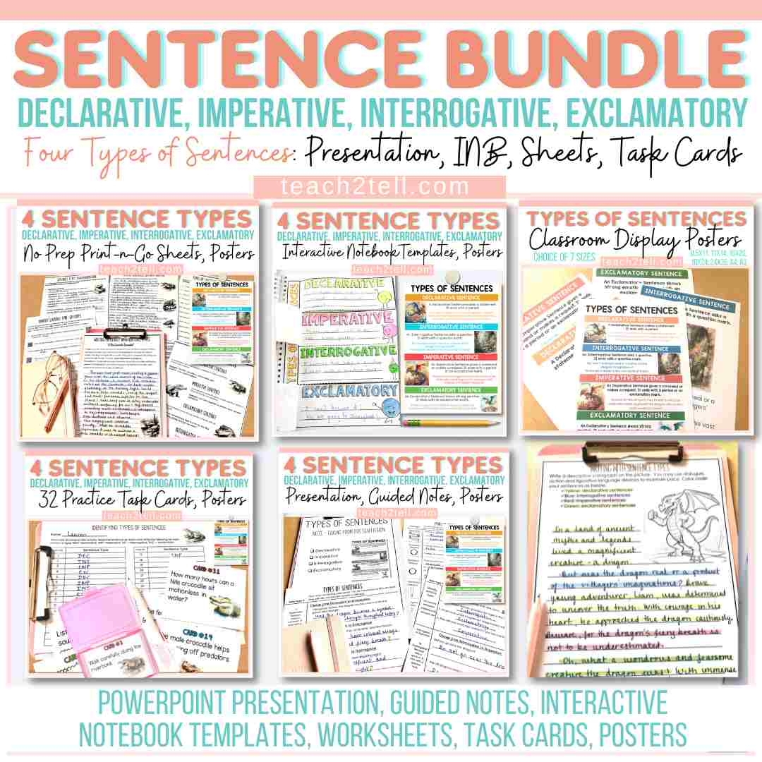Kinds Of Sentences Types Of Sentences Super Bundle