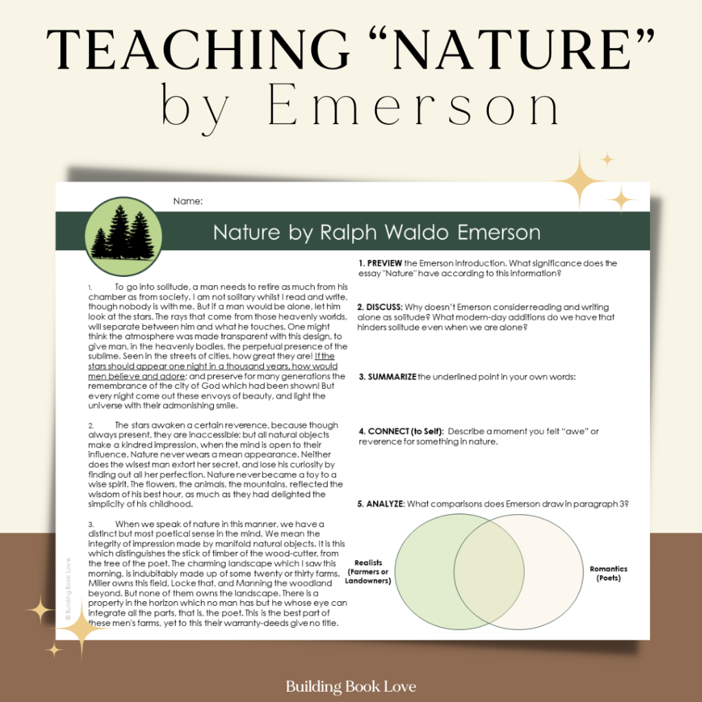 Meaningful Fun Activities For Teaching Transcendentalism Building Book Love