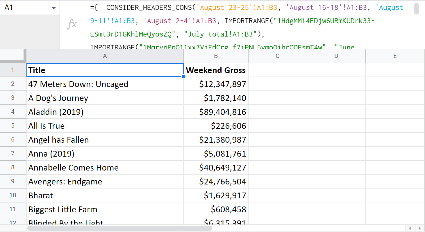 Merge Several Google Sheets Into One Without Copy pasting