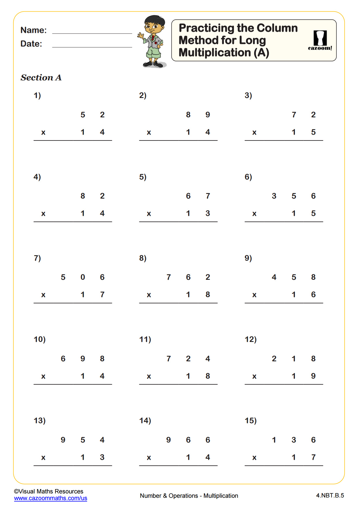 Multiplication Worksheets With Answers Printable PDF Math Worksheets Cazoom Math Multiplication Worksheets With Answers Printable PDF Math Worksheets Cazoom Math