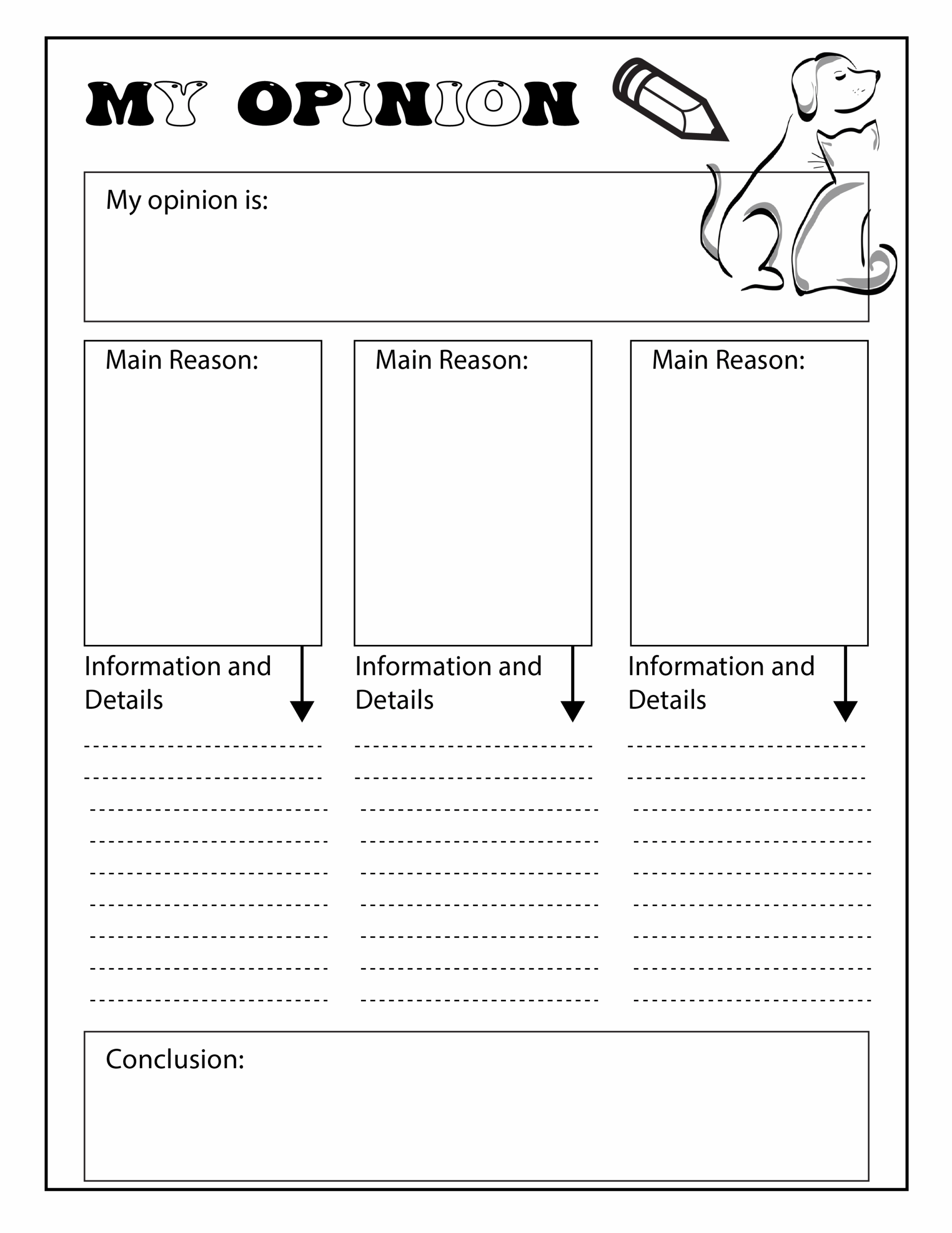 My Opinion Graphic Organizer Worksheet Made By Teachers