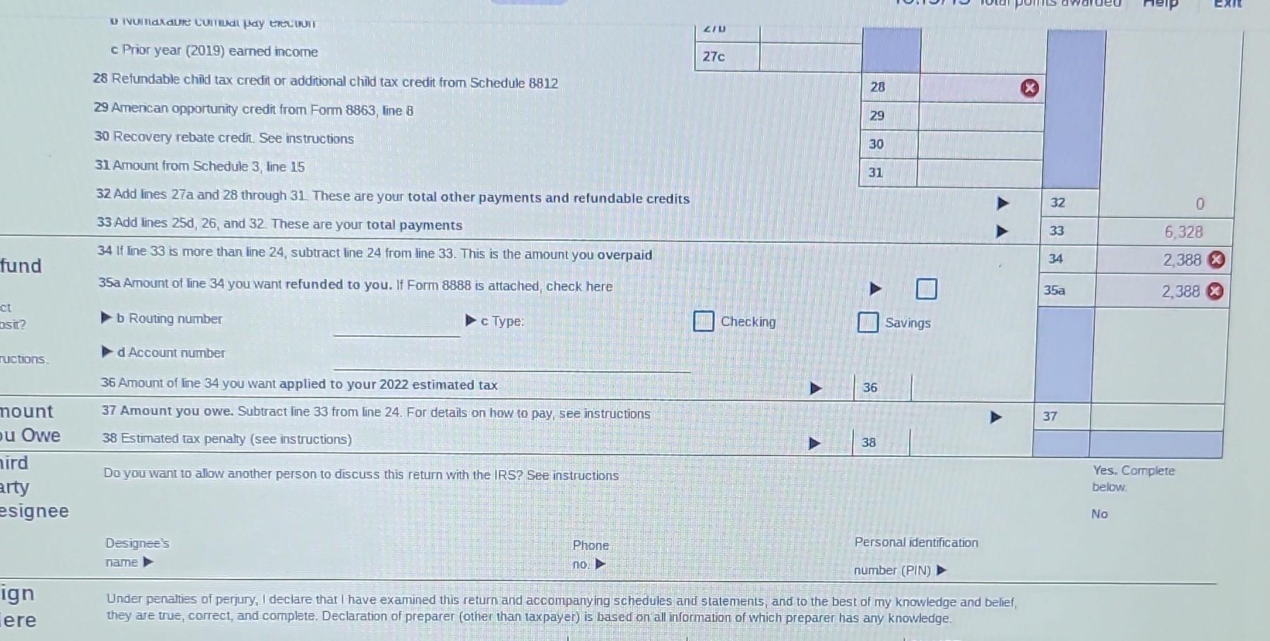 Child Tax Credit Worksheet Line Example