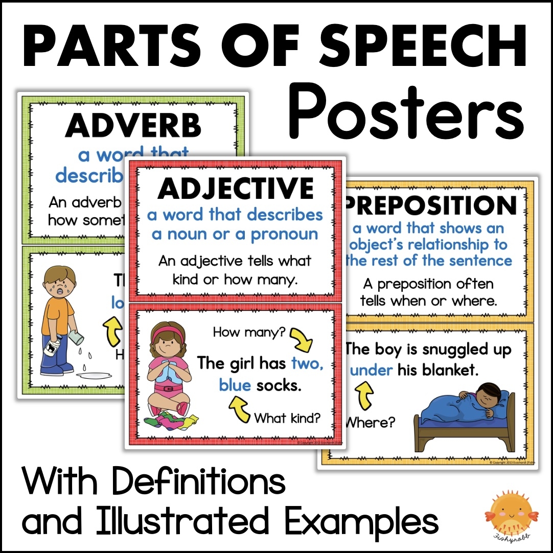 Parts Of Speech Definitions And Examples Worksheet