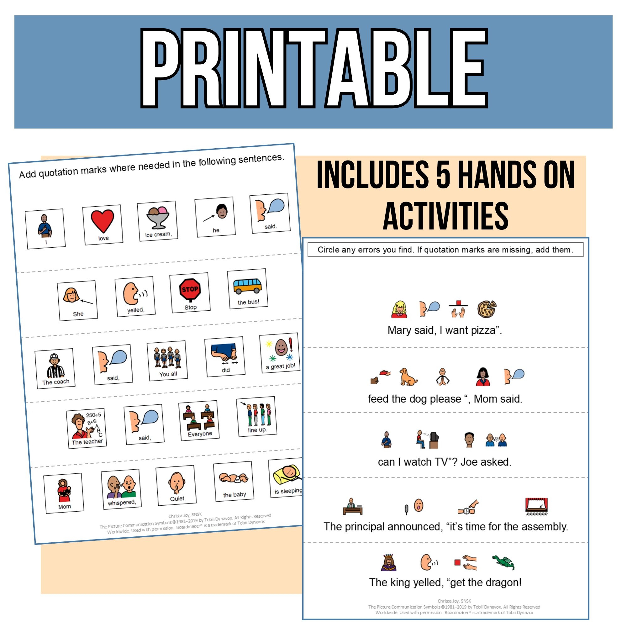 Quotation Mark Use With Examples Worksheet