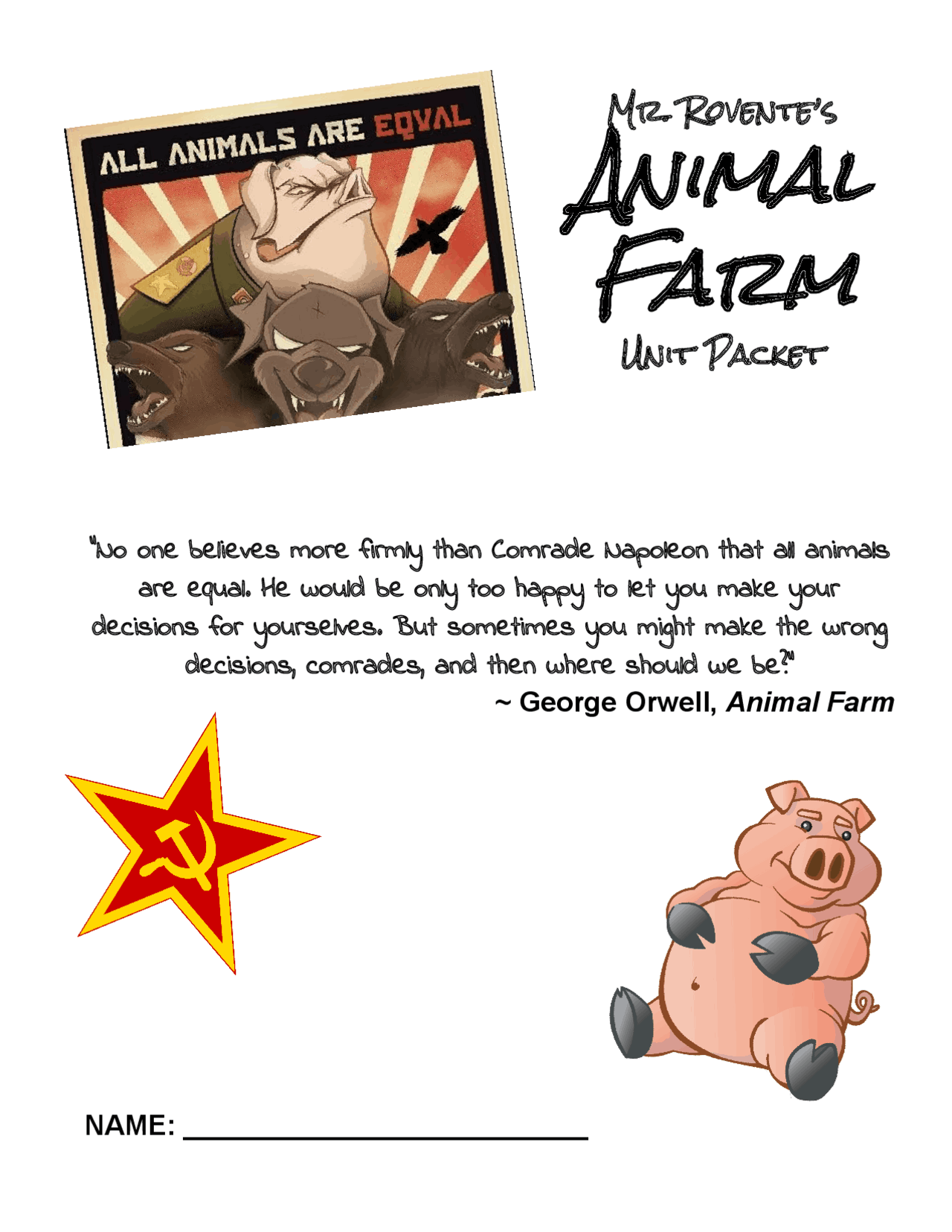 Examples Of Propaganda From Animal Farm Worksheet