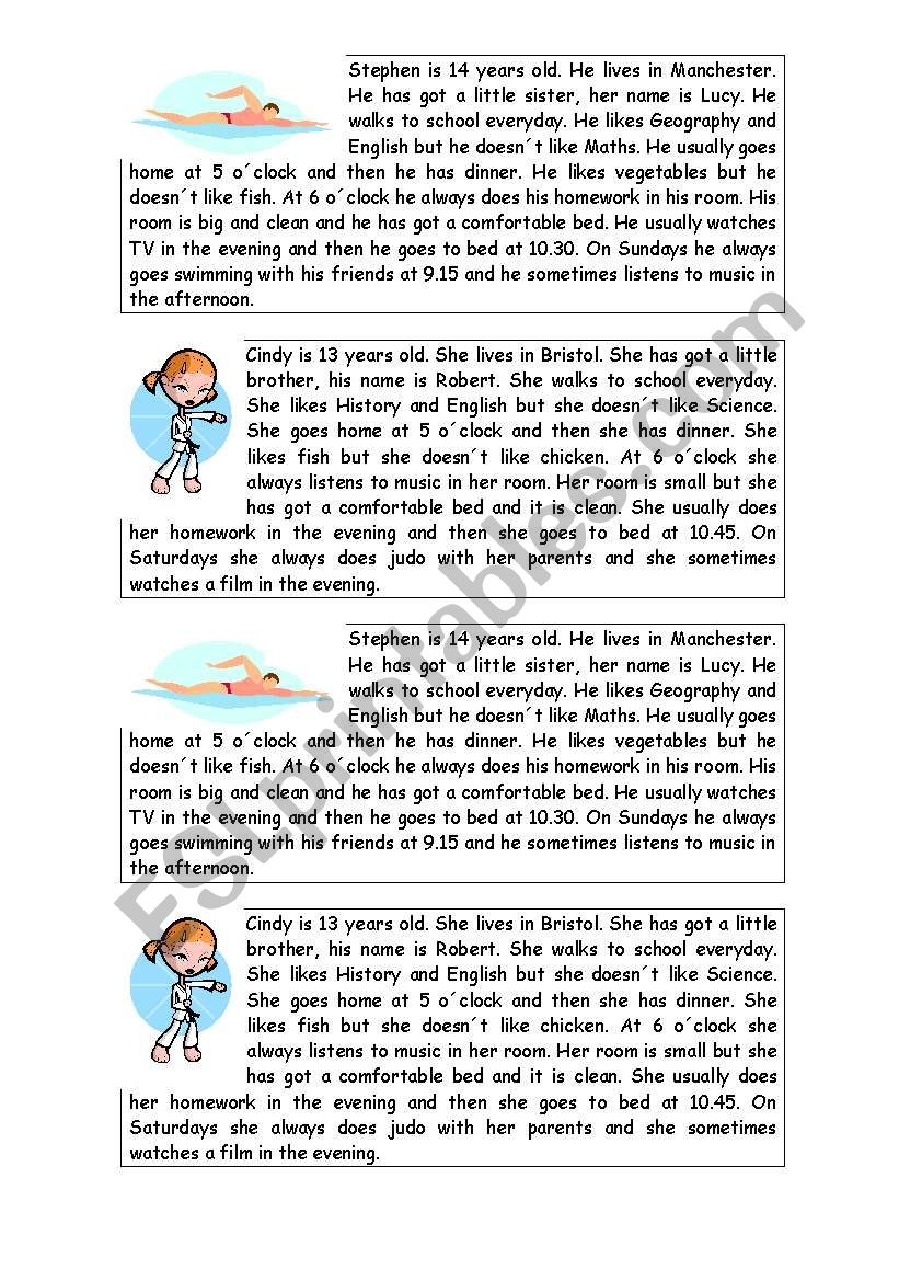 RUNNING DICTATION PRESENT SIMPLE ESL Worksheet By Raulbe