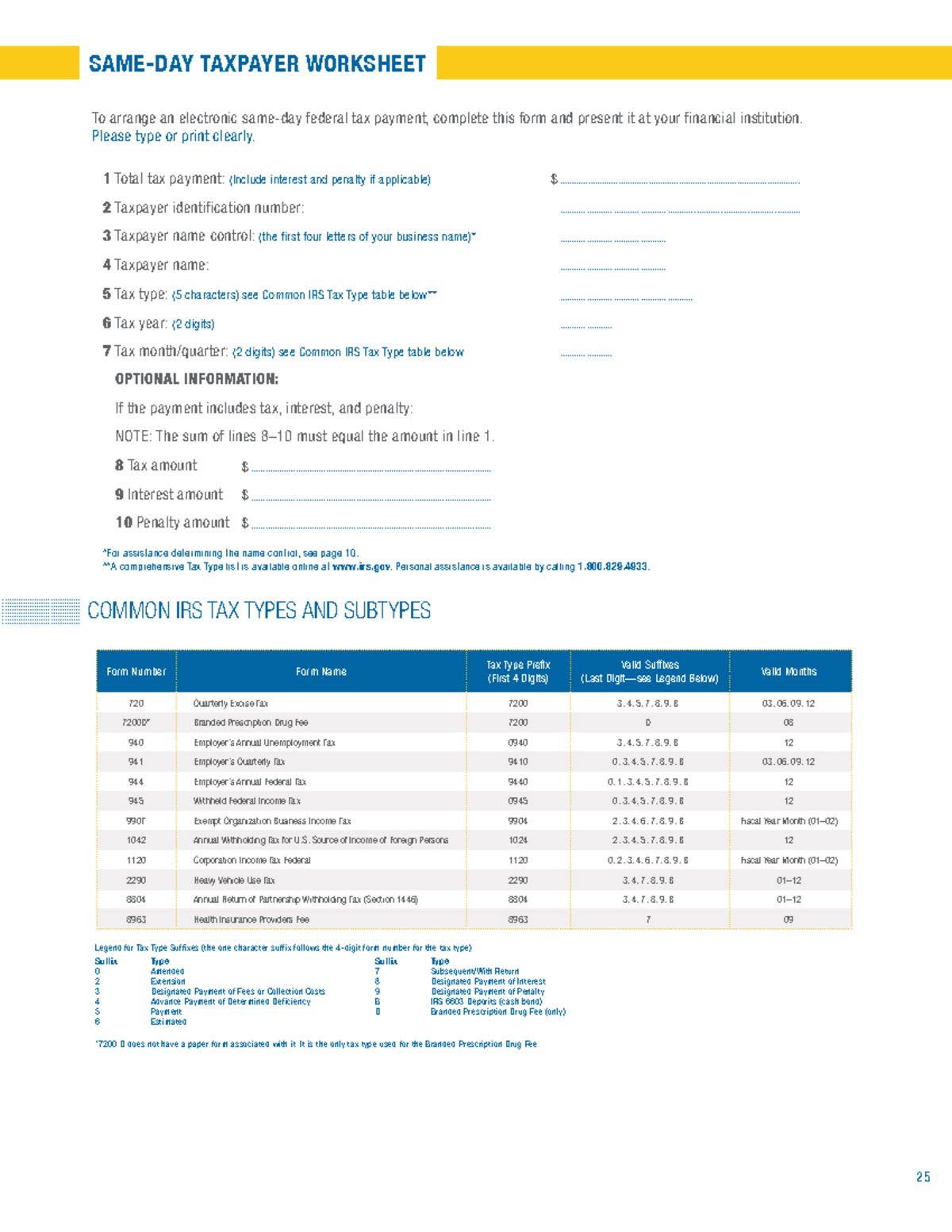 Same Day Payment Worksheet SAME DAY TAXPAYER WORKSHEET To Arrange An Electronic Same day Federal Studocu