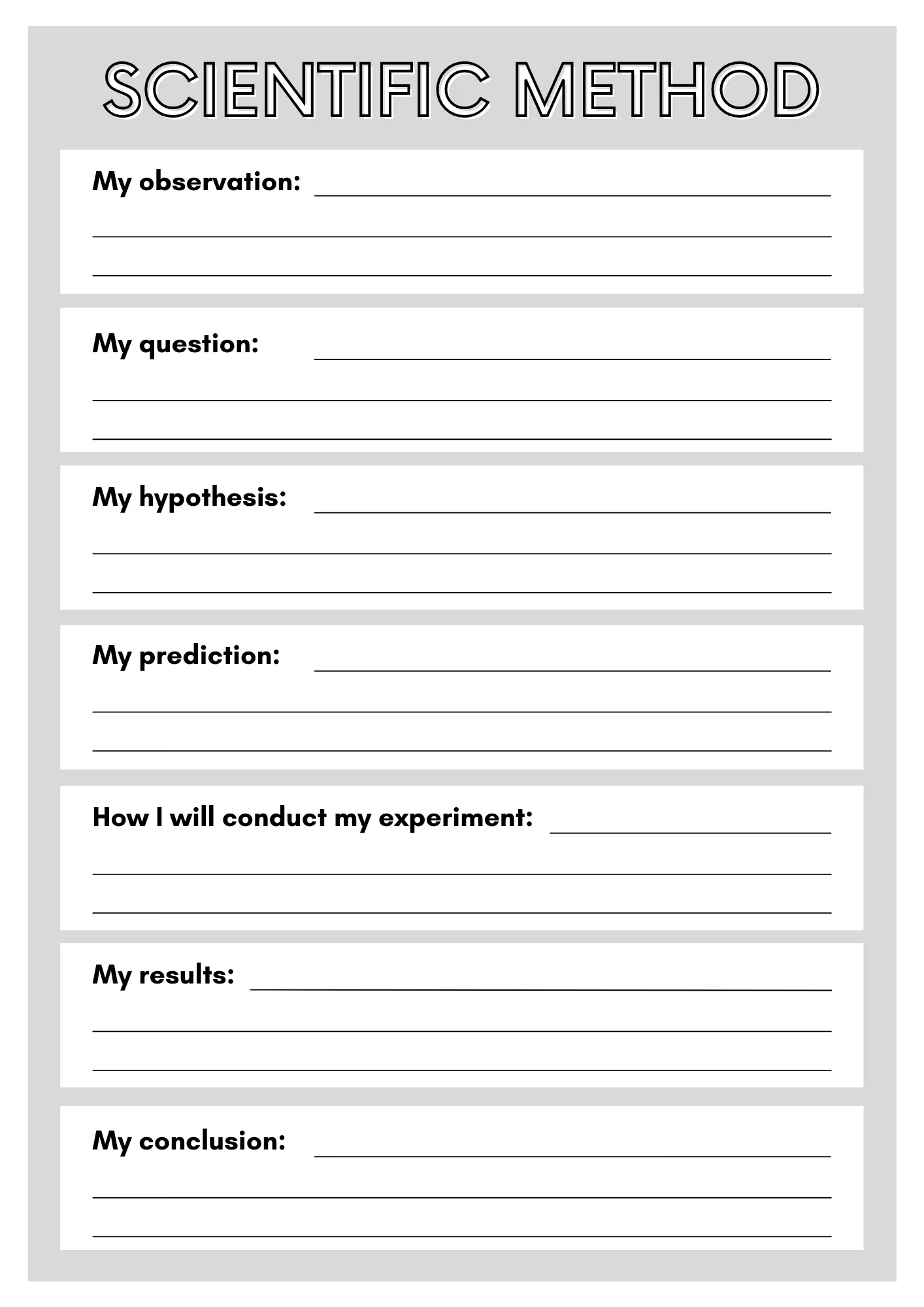 Example Science Experiment For Worksheet
