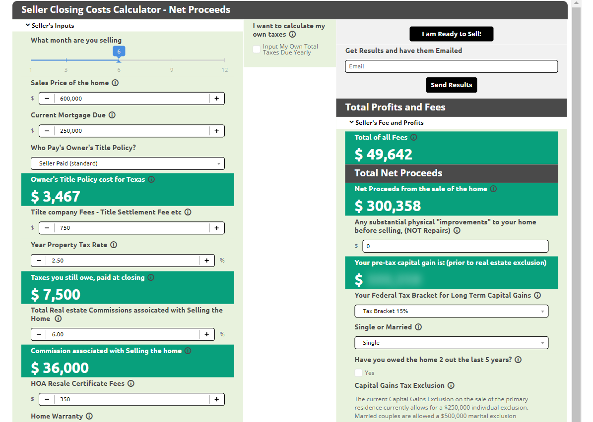 Sellers Net Sheet Calculator HAR