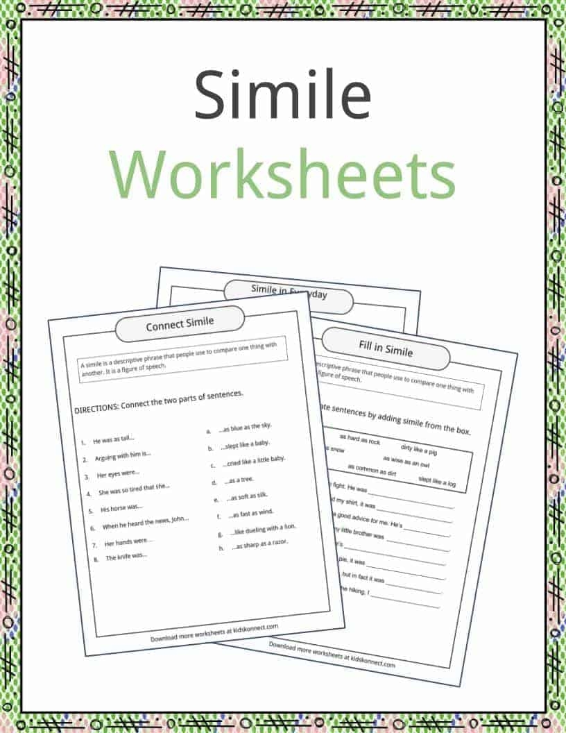 Simile Examples Definition And Worksheets KidsKonnect Simile Examples Definition And Worksheets KidsKonnect