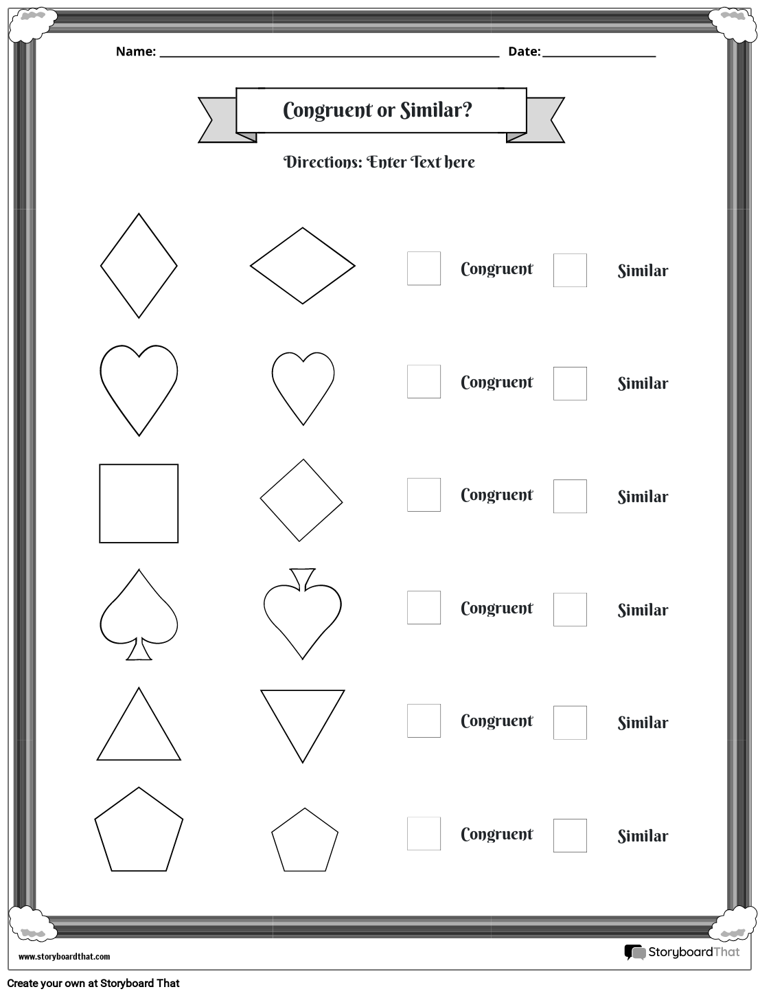 Examples Of Congruent Shapes Worksheets