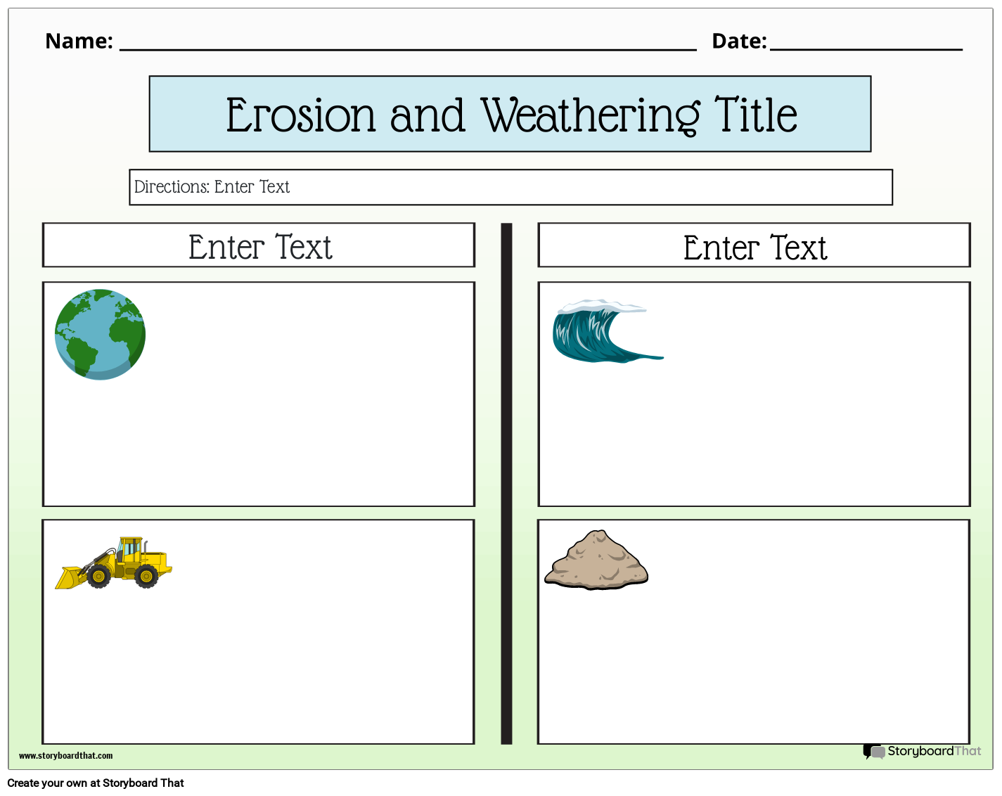 Storyboard That Free Weathering Worksheets
