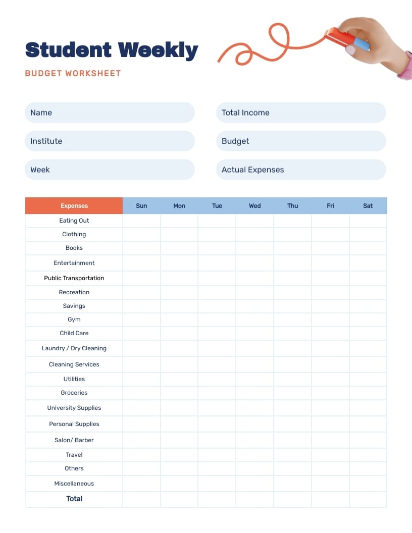 Budgeting Worksheet Example For Creating A Sruvey